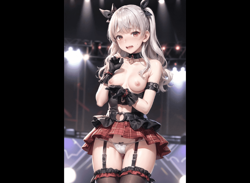 2次元エロ画像！アイドルがおっぱい丸出し衣装でライブ！
