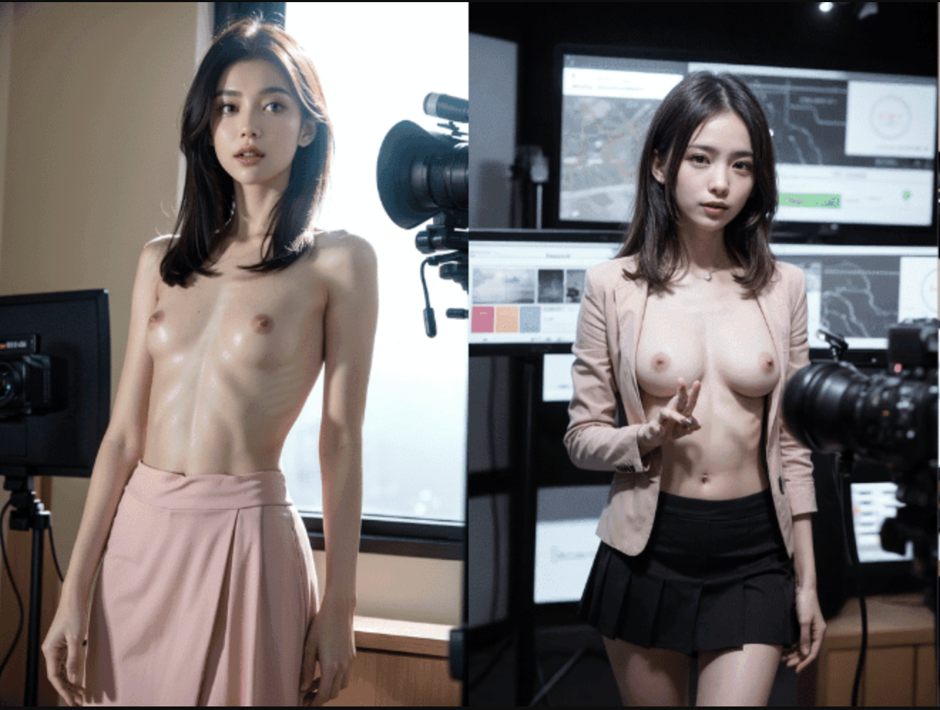 乳首が見えちゃう女子アナのエロ画像